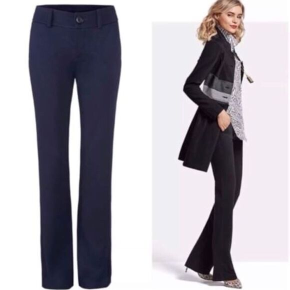 Cabi Trousers Womens 10 Navy Blue Top Notch Trouser Pants Style 3202L Office - Picture 1 of 11